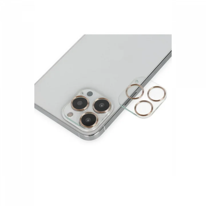 Mey İthalat®  iPhone 14 Pro Max Band Metal Kamera Lens - Gold