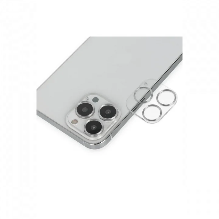 Mey İthalat®  iPhone 14 Pro Max Band Metal Kamera Lens - Gümüş