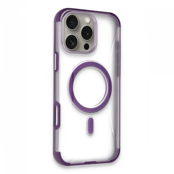 Mey İthalat®   iPhone 14 Pro Max Hilton Magsafe Kapak - Derin Mor