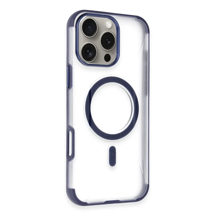 Mey İthalat®   iPhone 14 Pro Max Hilton Magsafe Kapak - Lacivert