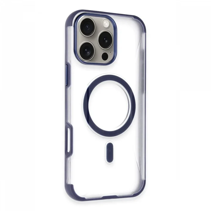 Mey İthalat®   iPhone 14 Pro Max Hilton Magsafe Kapak - Lacivert