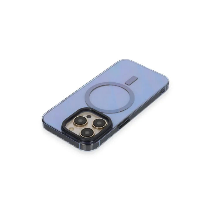 Mey İthalat®   iPhone 14 Pro Max Kılıf Anka PC Magneticsafe Sert Metal Kapak - Sierra Blue