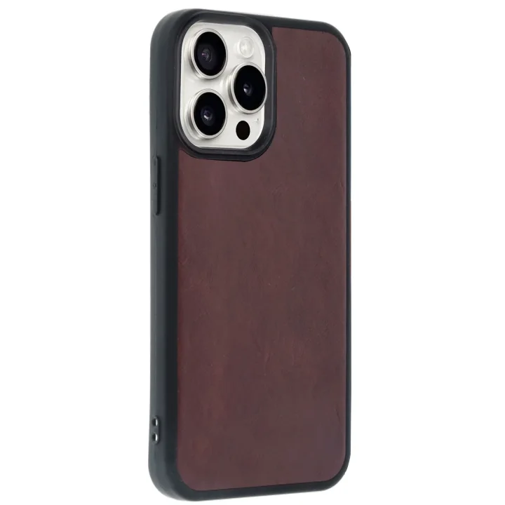 Mey İthalat®  iPhone 14 Pro Max Kılıf Aras Deri Kapak - Bordo