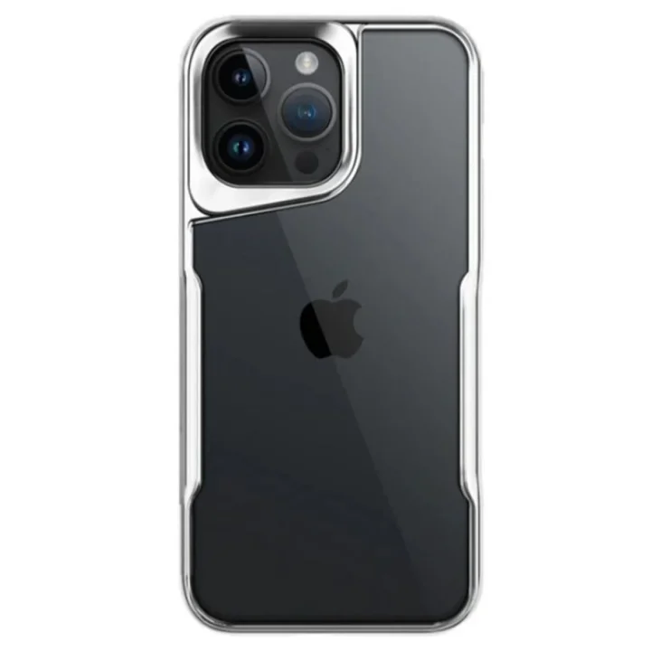 Mey İthalat®   iPhone 14 Pro Max Kılıf Boyi Silikon Kapak - Gümüş