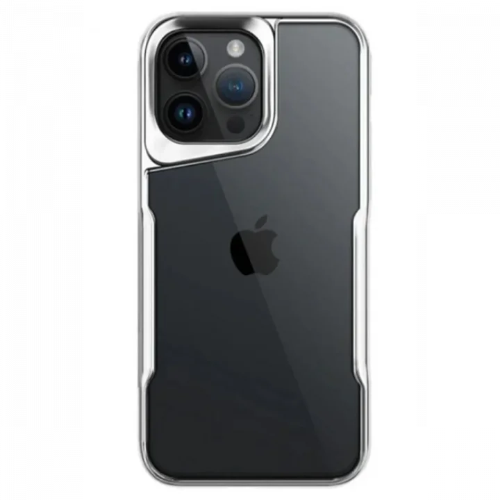 Mey İthalat®   iPhone 14 Pro Max Kılıf Boyi Silikon Kapak - Gümüş