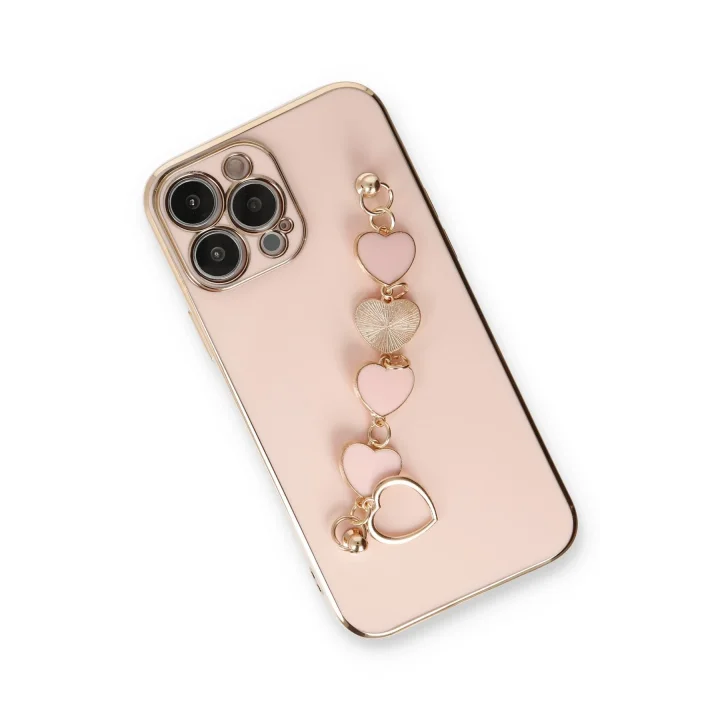 Mey İthalat®  iPhone 14 Pro Max Kılıf Esila Silikon - Pudra