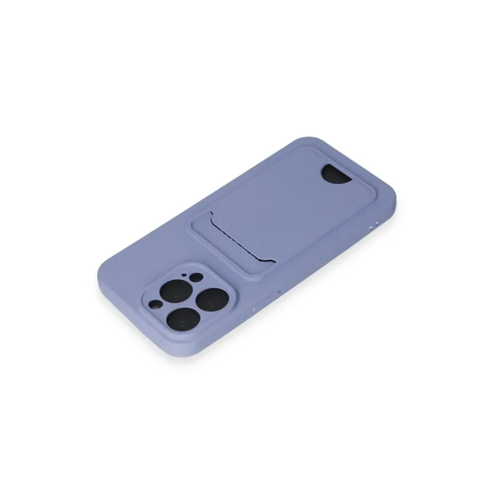 Mey İthalat®  iPhone 14 Pro Max Kılıf Kelvin Kartvizitli Silikon - Lila