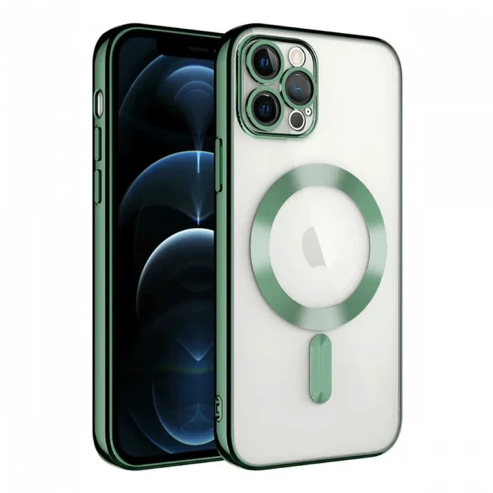 Mey İthalat®  iPhone 14 Pro Max Kılıf Kross Magneticsafe Kapak - Koyu Yeşil