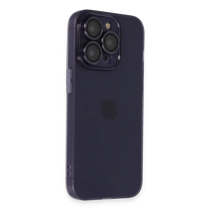 Mey İthalat®  iPhone 14 Pro Max Kılıf Luko Lens Silikon - Siyah