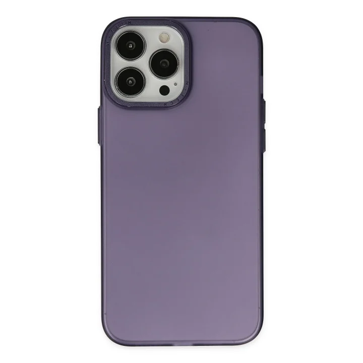 Mey İthalat®   iPhone 14 Pro Max Kılıf Modos Metal Kapak - Mor