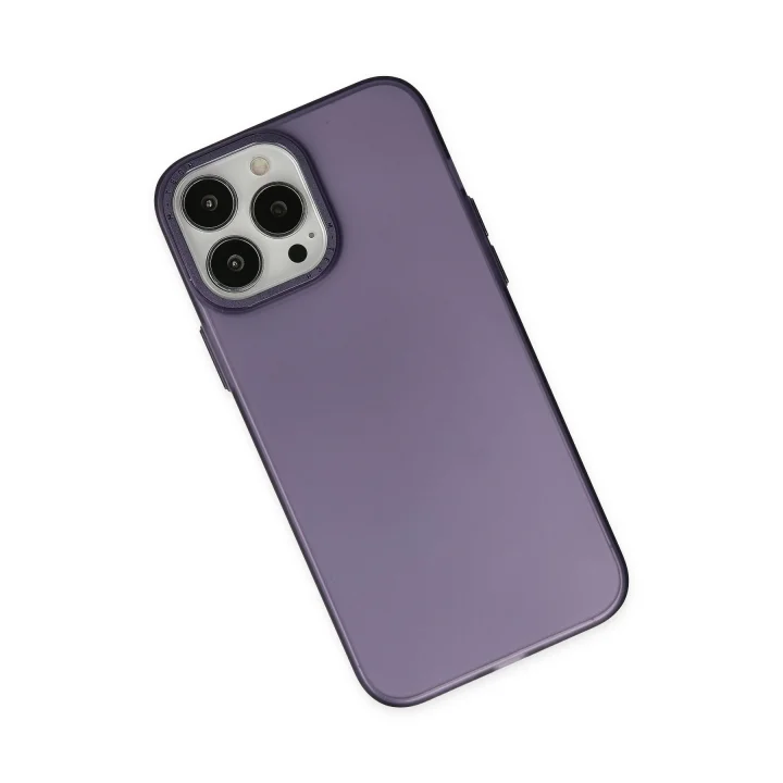 Mey İthalat®   iPhone 14 Pro Max Kılıf Modos Metal Kapak - Mor