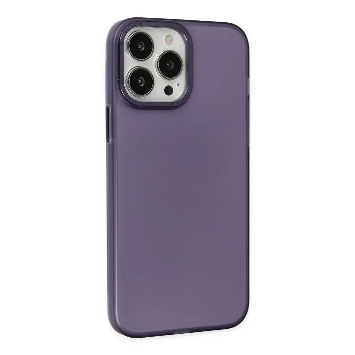 Mey İthalat®   iPhone 14 Pro Max Kılıf Modos Metal Kapak - Mor