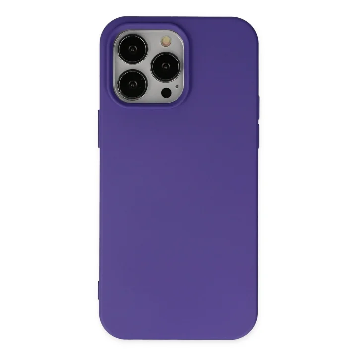Mey İthalat®  iPhone 14 Pro Max Kılıf Nano içi Kadife Silikon - Mor