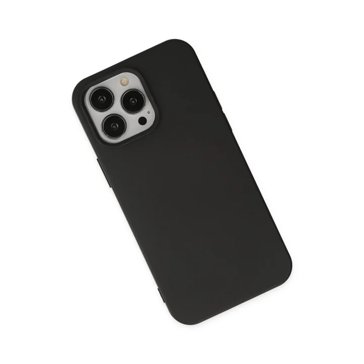 Mey İthalat®  iPhone 14 Pro Max Kılıf Nano içi Kadife Silikon - Siyah