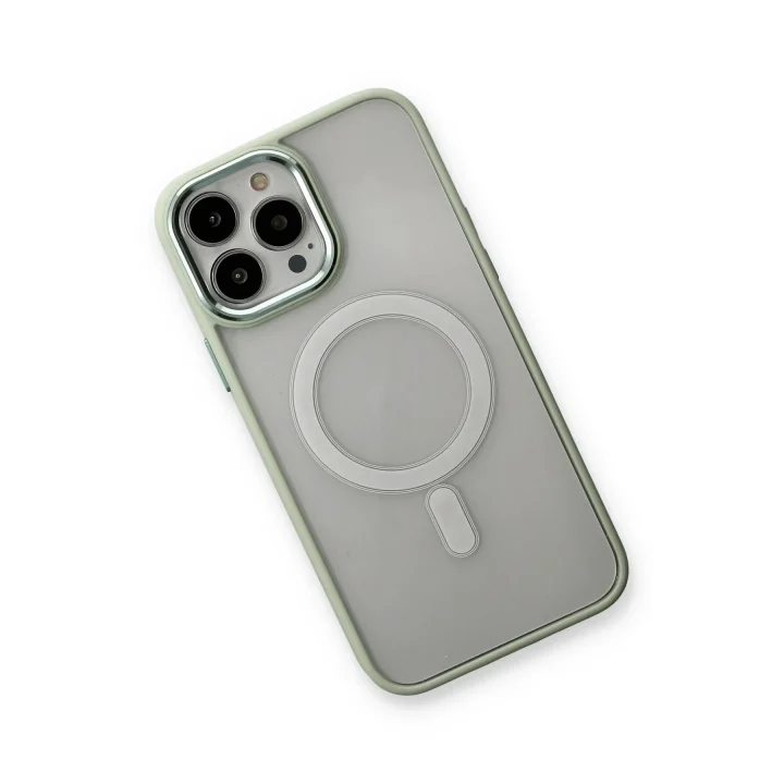 Mey İthalat®  iPhone 14 Pro Max Kılıf Room Magneticsafe Silikon - Su Yeşili