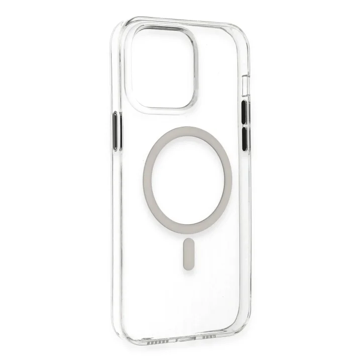 Mey İthalat®  iPhone 14 Pro Max Kılıf Tron Şeffaf Magsafe Kapak - Şeffaf