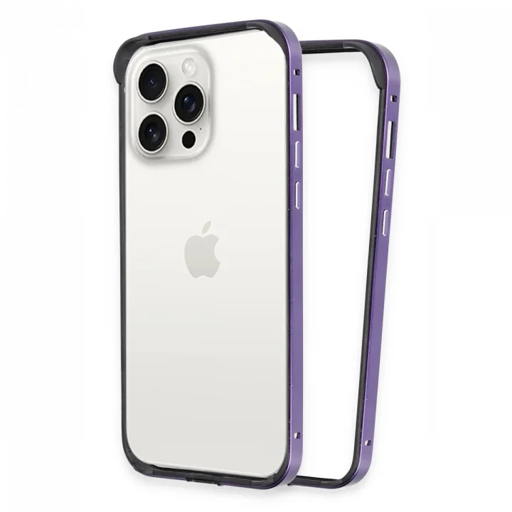 Mey İthalat®  iPhone 14 Pro Max Land Bumper Koruma Kapak - Derin Mor