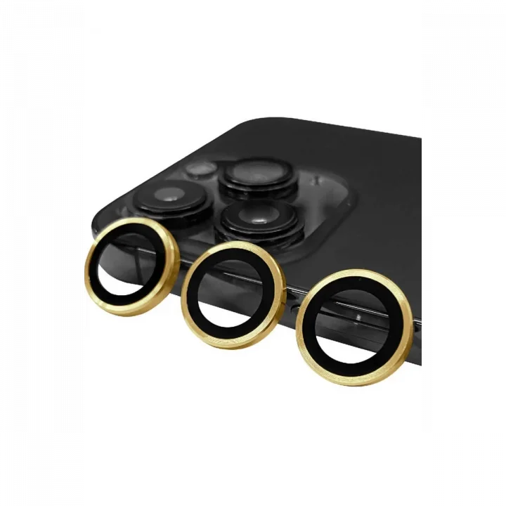 Mey İthalat®  iPhone 14 Pro Max Raze Metal Kamera Lens - Gold