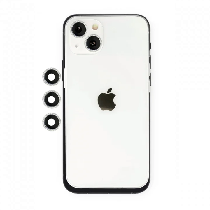 Mey İthalat®  iPhone 14 Shine Kamera Lens - Gümüş