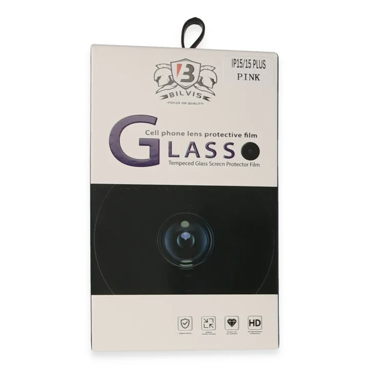 Mey İthalat®  iPhone 15 Bilvis Titan Kamera Lens - Pembe
