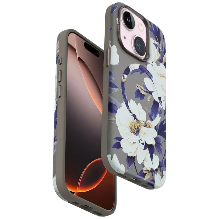 Mey İthalat®   iPhone 15 Flower Series Magsafe Kapak - Gri