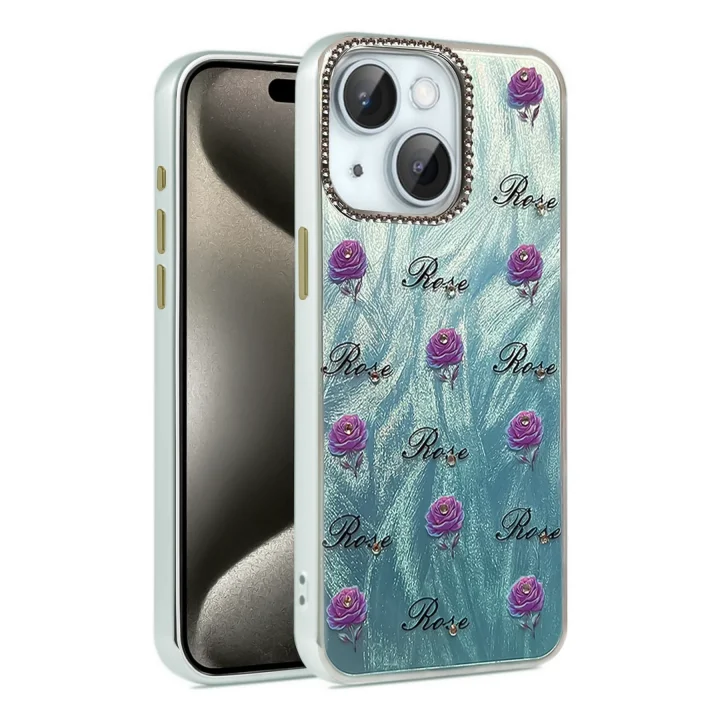 Mey İthalat®  iPhone 15 Kılıf Blade Aynalı Desenli Kapak - Desen 9