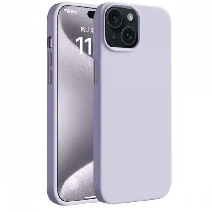 Mey İthalat®  iPhone 15 Kılıf First Silikon - Lila