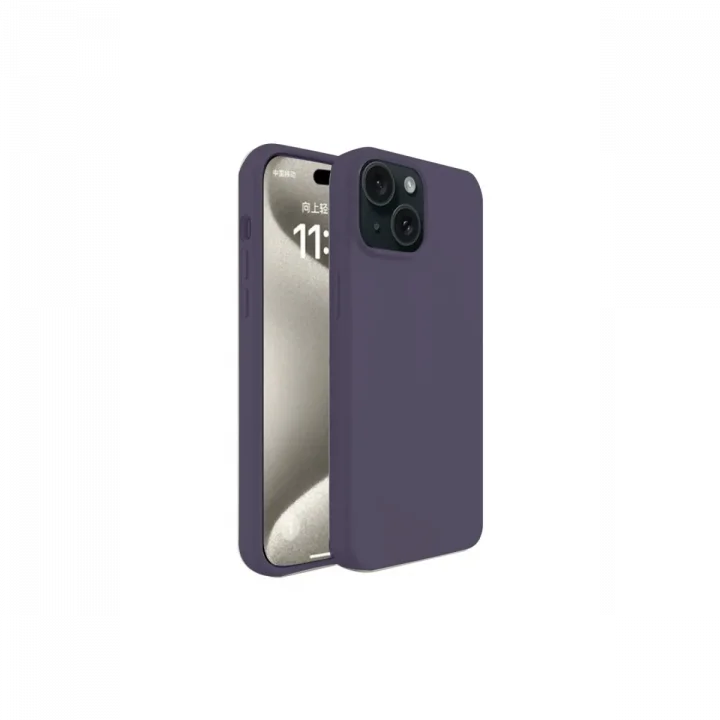 Mey İthalat®   iPhone 15 Kılıf First Silikon - Mürdüm