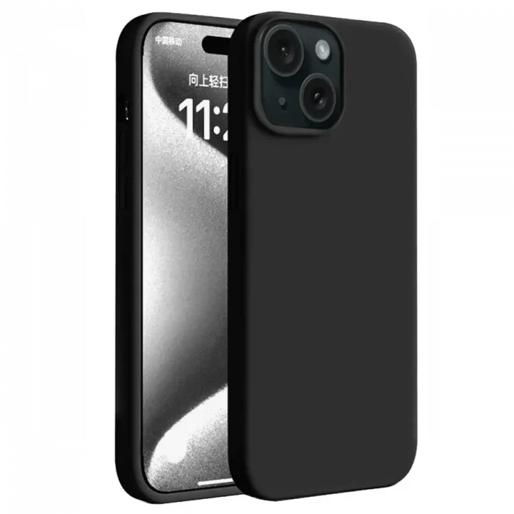 Mey İthalat®  iPhone 15 Kılıf First Silikon - Siyah