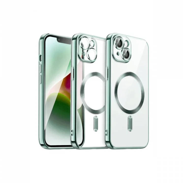 Mey İthalat®  iPhone 15 Kılıf Kross Magneticsafe Kapak - Açık Yeşil