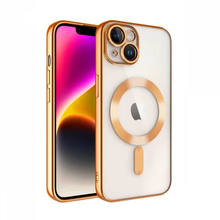 Mey İthalat®  iPhone 15 Kılıf Kross Magneticsafe Kapak - Turuncu