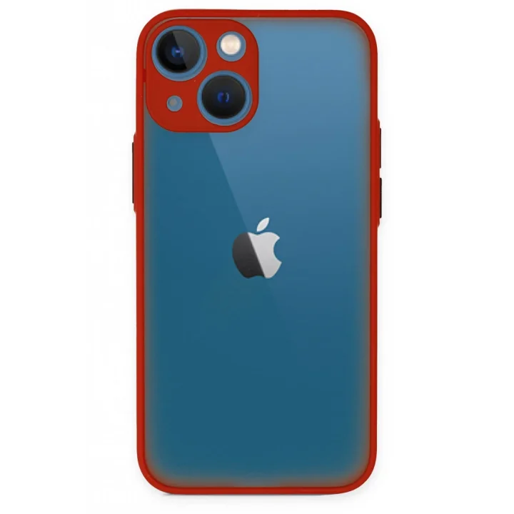 Mey İthalat®  iPhone 15 Kılıf Montreal Silikon Kapak - Kırmızı