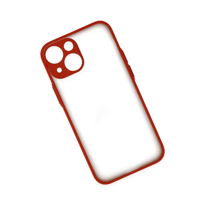 Mey İthalat®  iPhone 15 Kılıf Montreal Silikon Kapak - Kırmızı