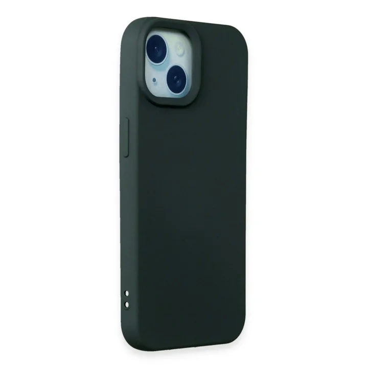 Mey İthalat®  iPhone 15 Kılıf Nano içi Kadife Silikon - Koyu Yeşil