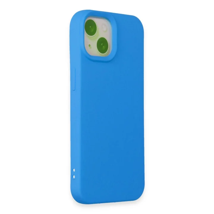 Mey İthalat®   iPhone 15 Kılıf Nano içi Kadife Silikon - Mavi