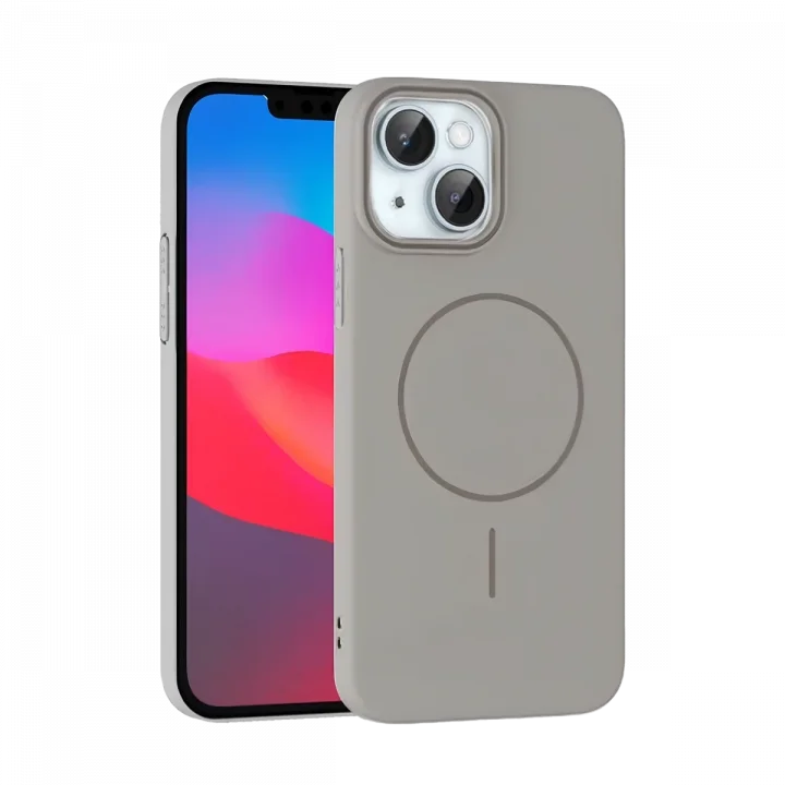 Mey İthalat®   iPhone 15 Plus Broş Magsafe Kapak - Titan Gri