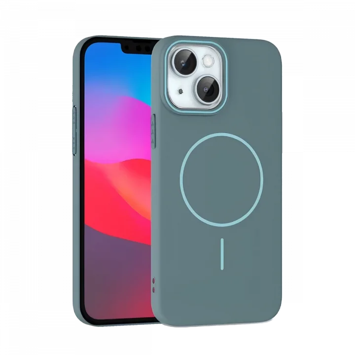 Mey İthalat®   iPhone 15 Plus Broş Magsafe Kapak - Turkuaz