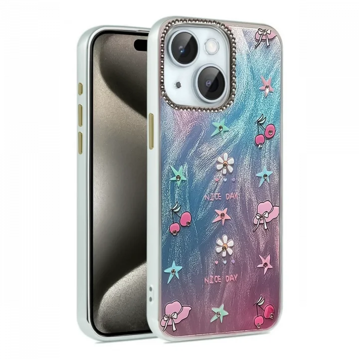 Mey İthalat®  iPhone 15 Plus Kılıf Blade Aynalı Desenli Kapak - Desen 4