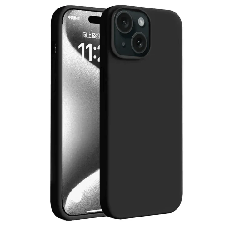 Mey İthalat®  iPhone 15 Plus Kılıf First Silikon - Siyah