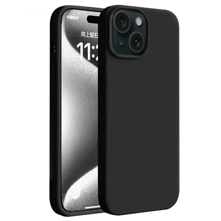 Mey İthalat®  iPhone 15 Plus Kılıf First Silikon - Siyah
