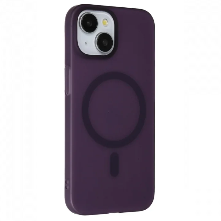 Mey İthalat®  iPhone 15 Plus Tuna PC Slim Magsafe Kapak - Derin Mor