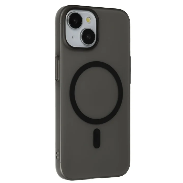 Mey İthalat®  iPhone 15 Plus Tuna PC Slim Magsafe Kapak - Siyah