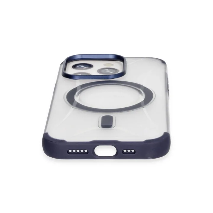 Mey İthalat®   iPhone 15 Pro Hilton Magsafe Kapak - Lacivert