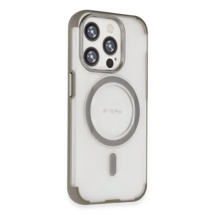 Mey İthalat®   iPhone 15 Pro Hilton Magsafe Kapak - Titan Gri