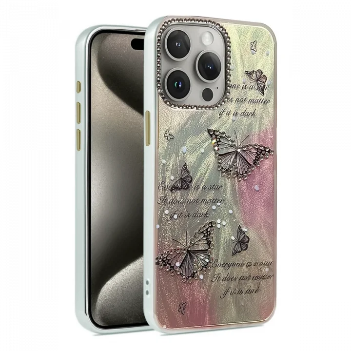 Mey İthalat®   iPhone 15 Pro Kılıf Blade Aynalı Desenli Kapak - Desen 6