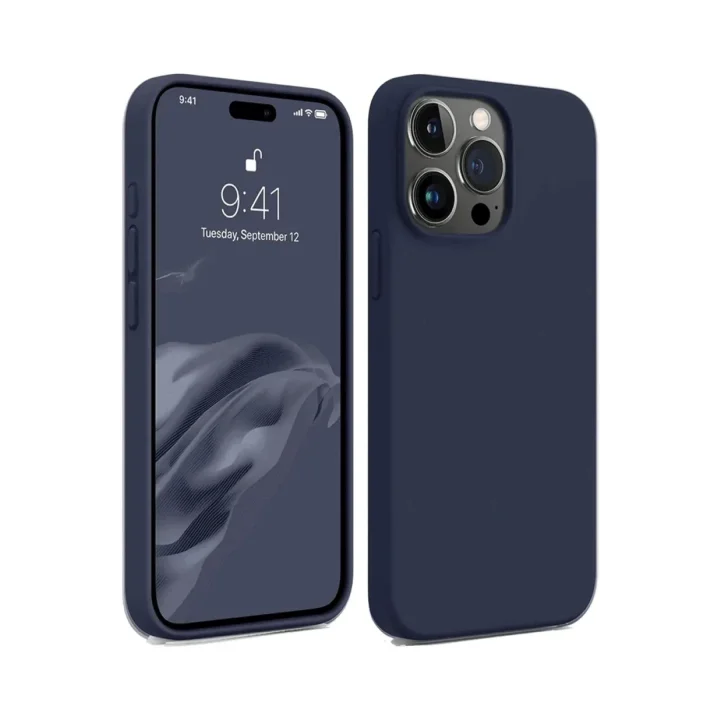 Mey İthalat®  iPhone 15 Pro Kılıf First Silikon - Lacivert