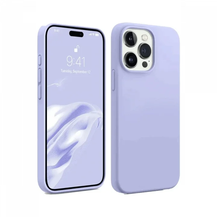 Mey İthalat®  iPhone 15 Pro Kılıf First Silikon - Lila