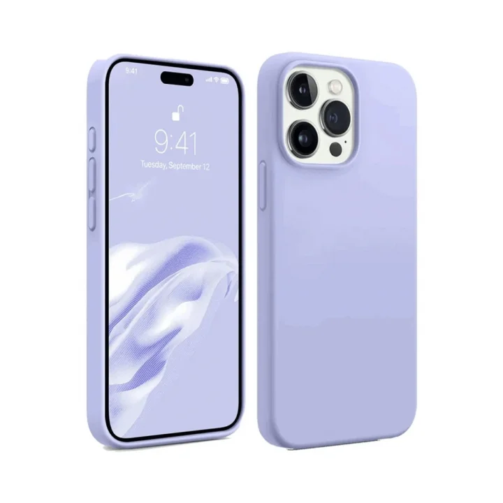 Mey İthalat®  iPhone 15 Pro Kılıf First Silikon - Lila