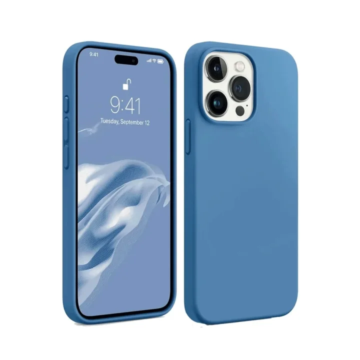 Mey İthalat®  iPhone 15 Pro Kılıf First Silikon - Mavi