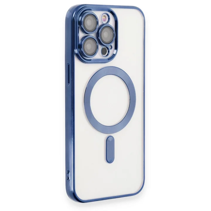 Mey İthalat®  iPhone 15 Pro Kılıf Kross Magneticsafe Kapak - Lacivert